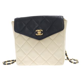 シャネル(CHANEL)のCHANEL シャネル マトラッセ ココマーク ターンロック ゴールド金具 チェーンショルダー ラムスキン ショルダーバッグ レディース ベージュ/ブラック(ショルダーバッグ)