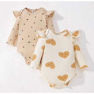 シーイン(SHEIN)のフリルトリム　ボディスーツ　ロンパース　2枚セット　女の子(その他)