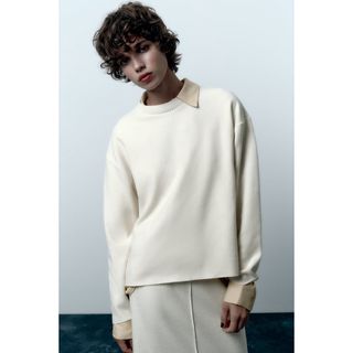 ザラ(ZARA)のZARA    2024SS    ソフトタッチセーター　エクリュ(ニット/セーター)