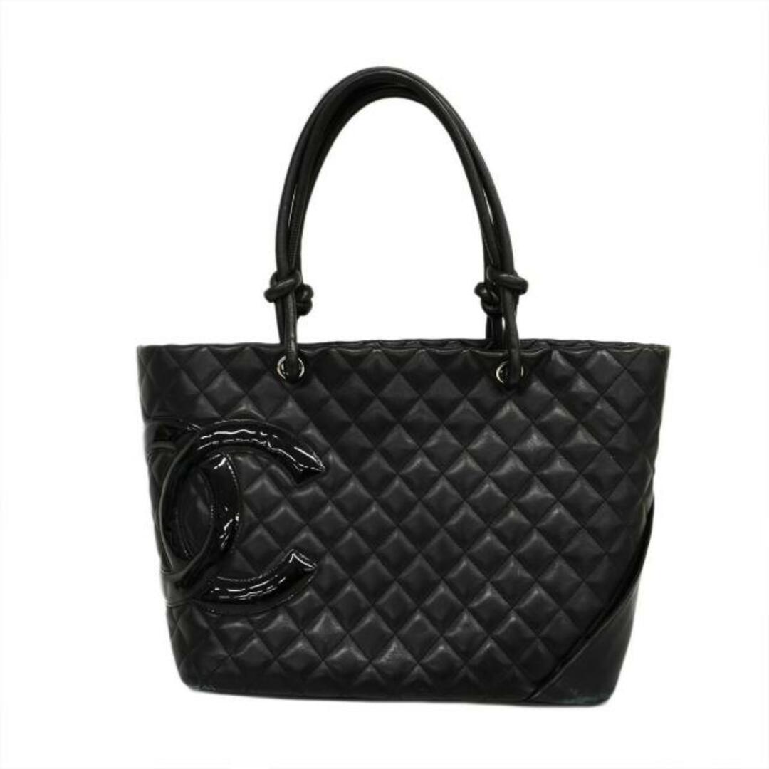 CHANEL(シャネル)の【4gd3216】シャネル トートバッグ/カンボン/ラムスキン/ブラック/シルバー金具 【中古】レディース レディースのバッグ(トートバッグ)の商品写真