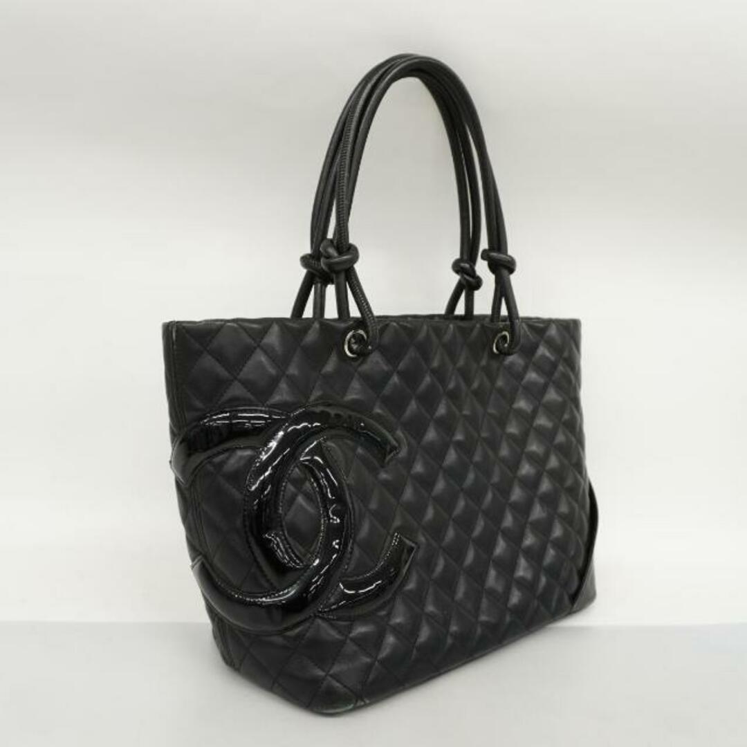 CHANEL(シャネル)の【4gd3216】シャネル トートバッグ/カンボン/ラムスキン/ブラック/シルバー金具 【中古】レディース レディースのバッグ(トートバッグ)の商品写真