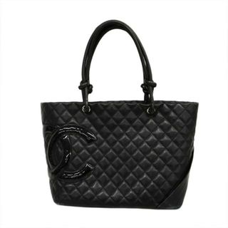 シャネル(CHANEL)の【4gd3216】シャネル トートバッグ/カンボン/ラムスキン/ブラック/シルバー金具 【中古】レディース(トートバッグ)