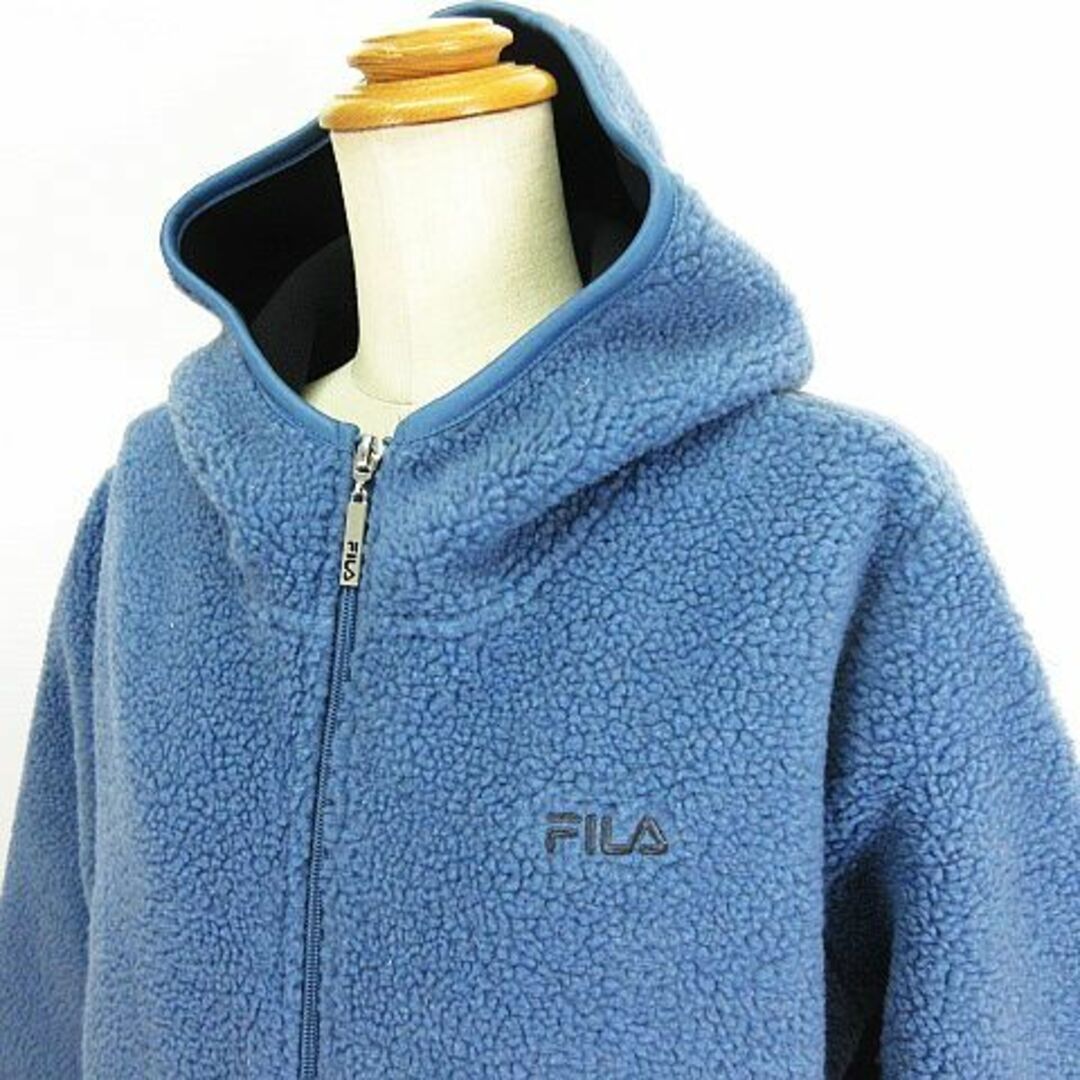 FILA(フィラ)のフィラ FILA ジャケット パーカー 長袖 ボア ロゴ LL ブルー ※EKM レディースのトップス(パーカー)の商品写真