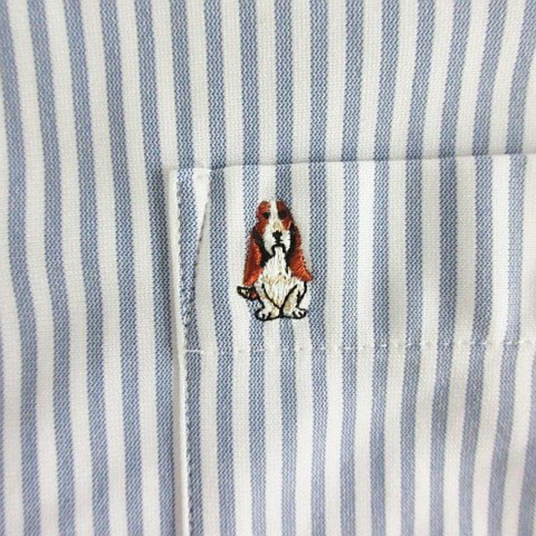 Hush Puppies(ハッシュパピー)のハッシュパピー シャツ 長袖 ボタンダウン ドット 胸ポケット 4L ブルー メンズのトップス(シャツ)の商品写真