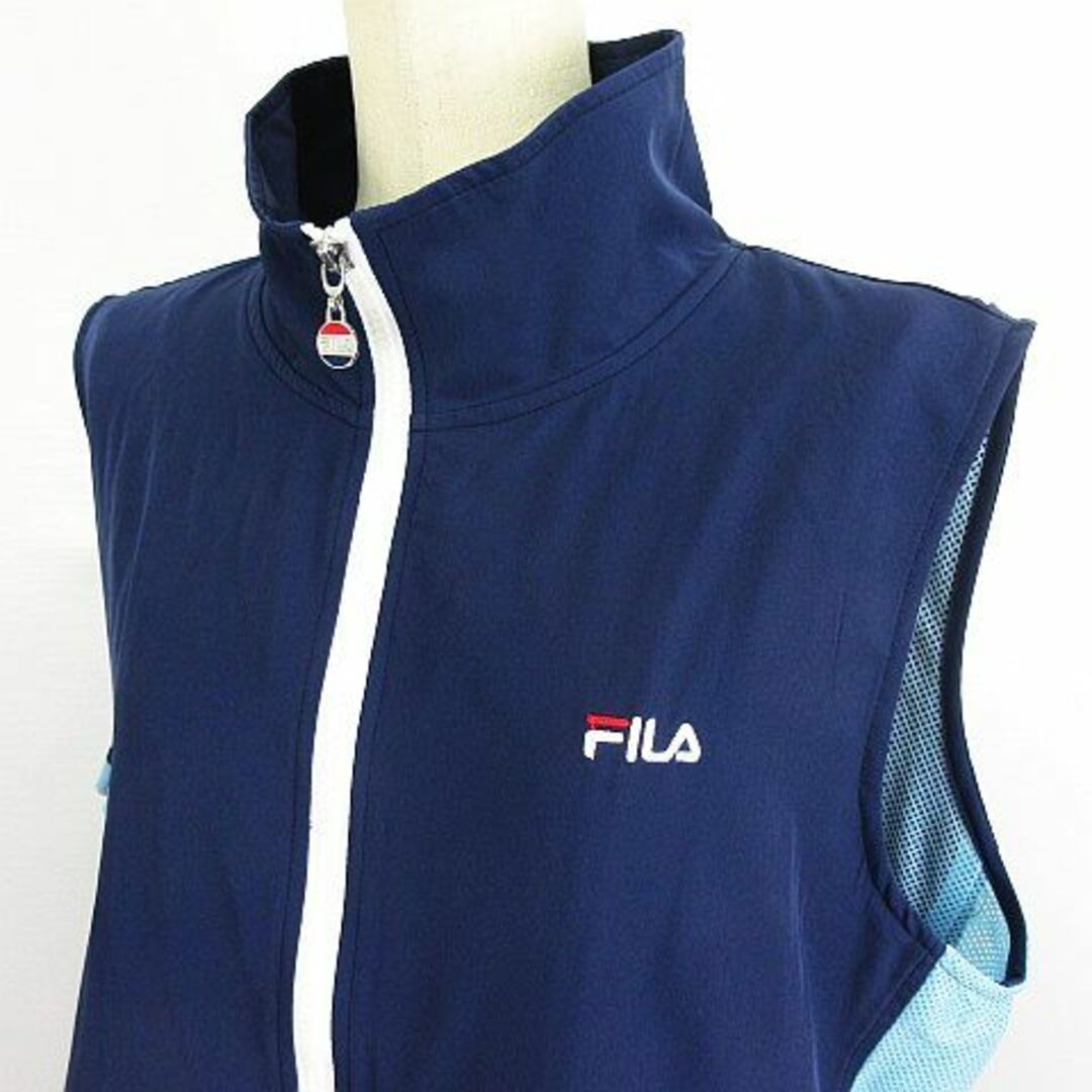 FILA(フィラ)のフィラ ジャケット ベスト ロゴ 切替 裏メッシュ 3L ネイビー ※EKM スポーツ/アウトドアのゴルフ(ウエア)の商品写真