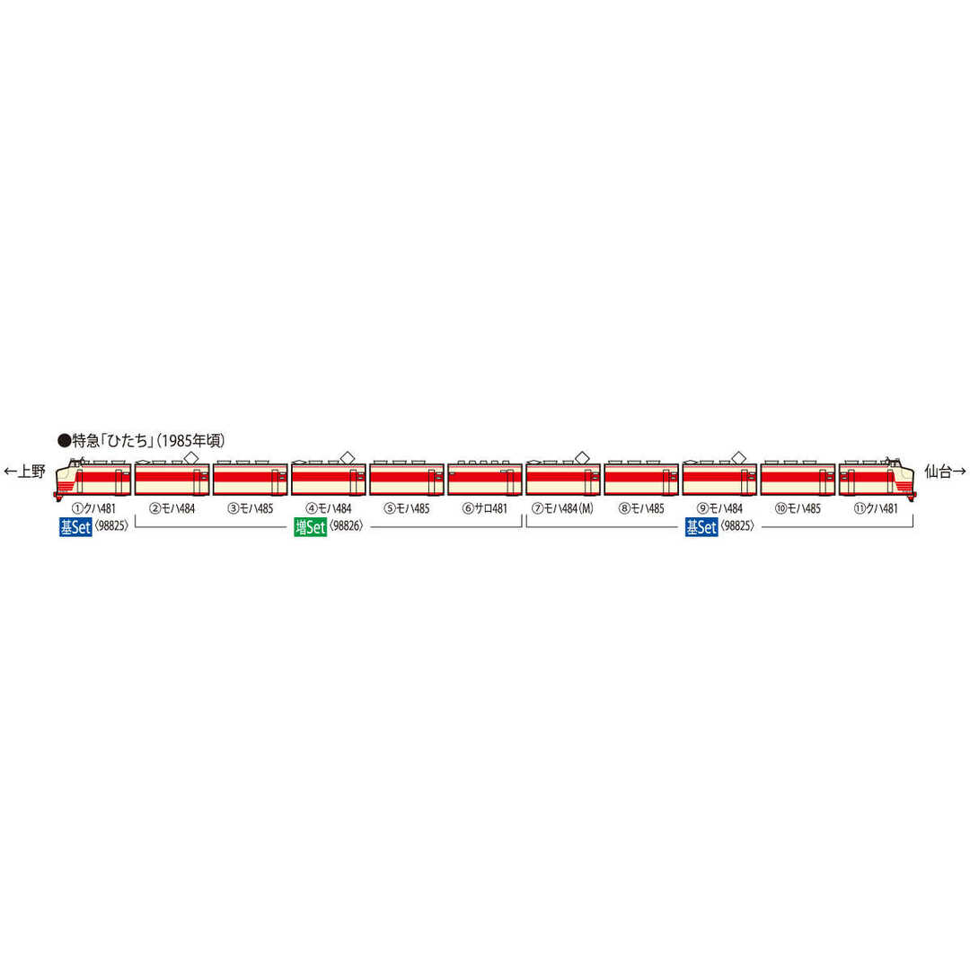 TOMIX 98825 国鉄 485系特急電車(ひたち)基本セット エンタメ/ホビーのおもちゃ/ぬいぐるみ(鉄道模型)の商品写真