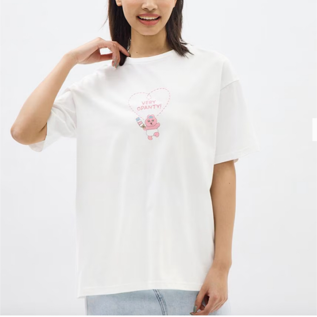 GU(ジーユー)のおぱんちゅうさぎコラボ レディースのトップス(Tシャツ(半袖/袖なし))の商品写真