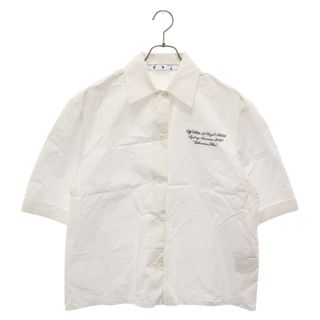 オフホワイト(OFF-WHITE)のOFF-WHITE オフホワイト Logo Embroidered Baseball Shirt ロゴ刺繍 ベースボール半袖シャツ ホワイト OWGA071R21FAB001 レディース(シャツ)