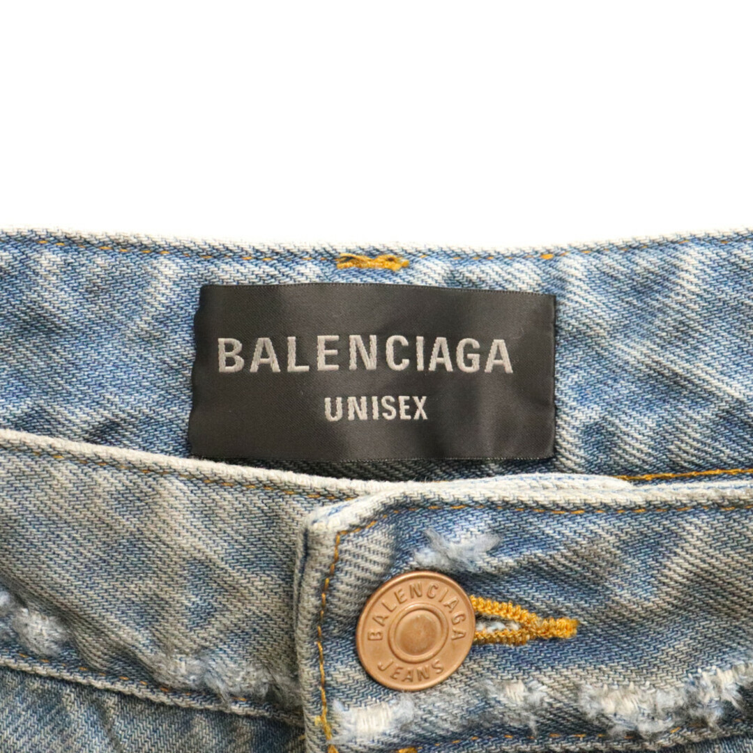 Balenciaga(バレンシアガ)のBALENCIAGA バレンシアガ 23AW PATCHED POCKET BAGGY JEANS ダメージ加工 パッチドポケットバギージーンズ ワイドデニムパンツ インディゴ 751111 TDW14 メンズのパンツ(デニム/ジーンズ)の商品写真