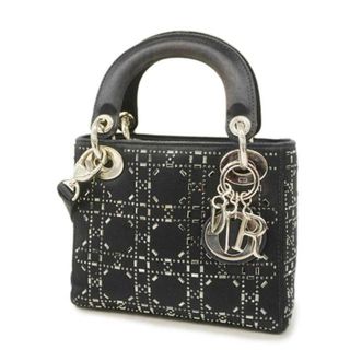 ディオール(Dior)の【4gd3270】クリスチャンディオール ツーウェイバッグ/カナージュ/レディディオール/サテン/ネイビー/シルバー金具 【中古】 レディース(その他)