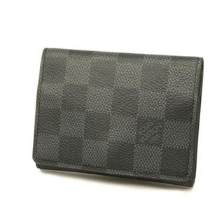 ルイヴィトン(LOUIS VUITTON)の【4gd3298】ルイヴィトン 名刺入れ/ダミエ・グラフィット/アンヴェロップカルトドゥヴィジット/N63338/ブラック/グレー【中古】メンズ(名刺入れ/定期入れ)