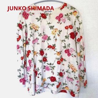 JUNKO SHIMADA - JUNKO SHIMADA ジュンコシマダ　花柄　コットン　Tシャツ　カットソー