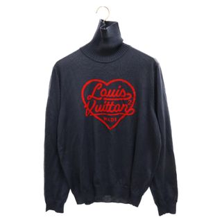 LOUIS VUITTON - LOUIS VUITTON ルイヴィトン 22SS×NIGO ニゴ インタルシアジャカードハートタートルネックニットセーター ネイビー RM221M-ZLL-HMN05W