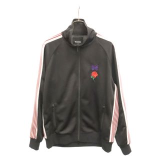 ニードルス(Needles)のNeedles ニードルス 22SS×WILDSIDE YOHJI YAMAMOTO TRACK JACKET NS1722 ワイルドサイド ヨウジヤマモト トラックジャケット アームラインブルゾン バラ刺繍 ブラック(フライトジャケット)