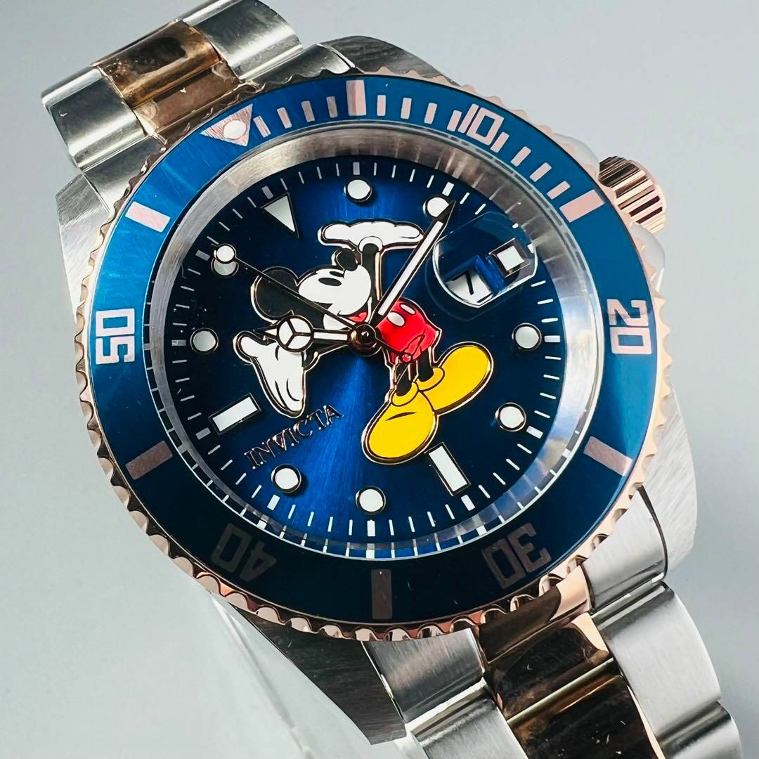 限定品 インビクタ 腕時計 新品 ディズニー ミッキー メンズ ブルー シルバー