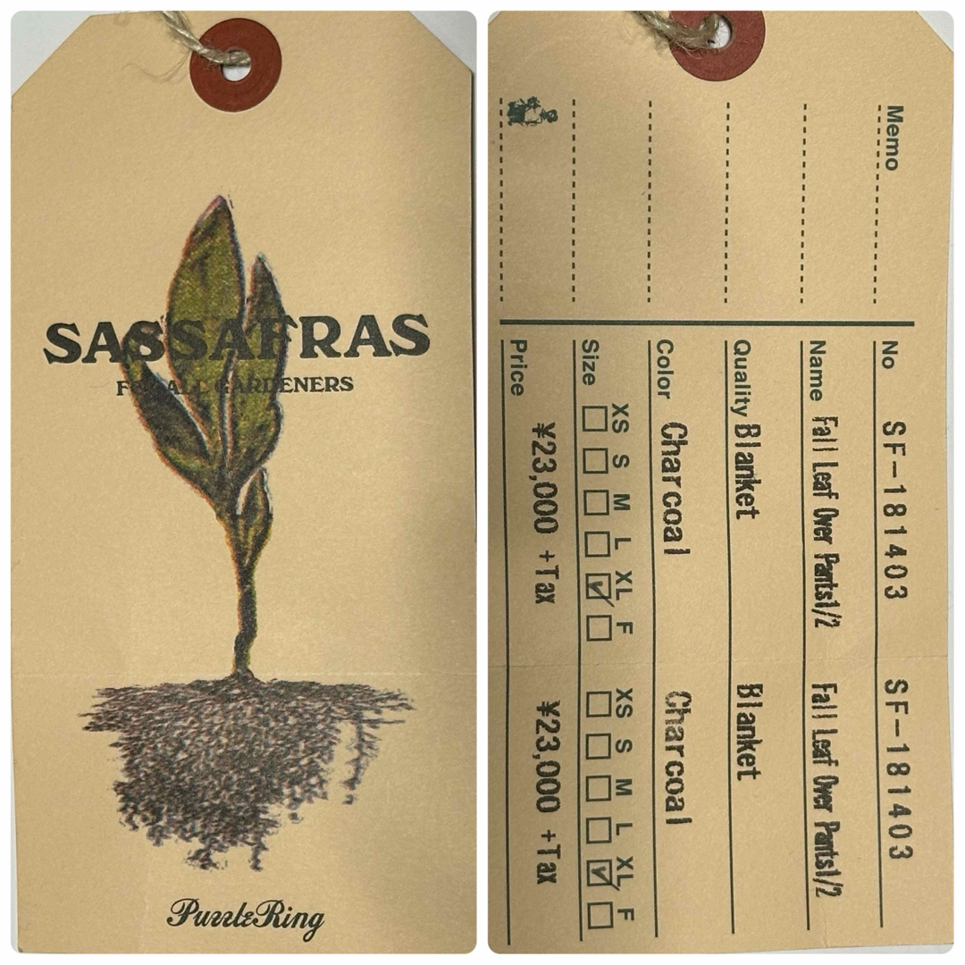 SASSAFRAS(ササフラス)のSASSAFRAS Fall Leaf Over Pants 1/2 XLサイズ メンズのパンツ(ワークパンツ/カーゴパンツ)の商品写真