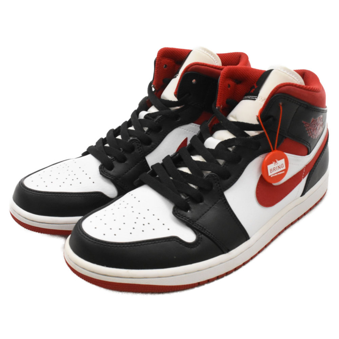 NIKE(ナイキ)のNIKE ナイキ AIR JORDAN 1 MID WHITE/GYM RED-BLACK エアジョーダン1 ミッドカットスニーカー ホワイト/レッド/ブラック US10/28cm 554724-122 メンズの靴/シューズ(スニーカー)の商品写真