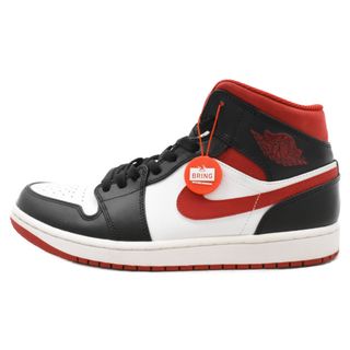 ナイキ(NIKE)のNIKE ナイキ AIR JORDAN 1 MID WHITE/GYM RED-BLACK エアジョーダン1 ミッドカットスニーカー ホワイト/レッド/ブラック US10/28cm 554724-122(スニーカー)