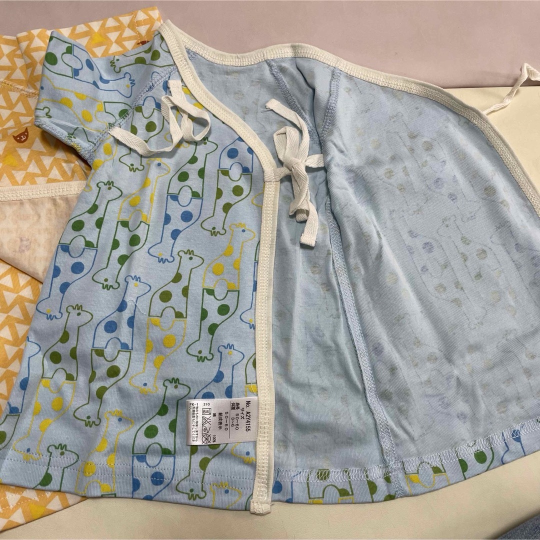 新品☆新生児肌着2枚☆綿100% キッズ/ベビー/マタニティのベビー服(~85cm)(肌着/下着)の商品写真