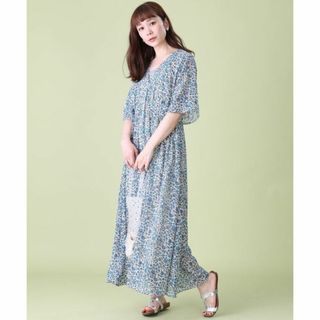 フリークスストア(FREAK'S STORE)のFREAK'S STORE 花柄5分袖ガウンワンピース ロングワンピース (ロングワンピース/マキシワンピース)