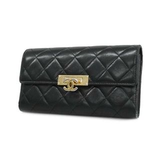 シャネル(CHANEL)の【4gd3411】シャネル 長財布/ココロック/ラムスキン/ブラック/ゴールド金具 【中古】 レディース(財布)