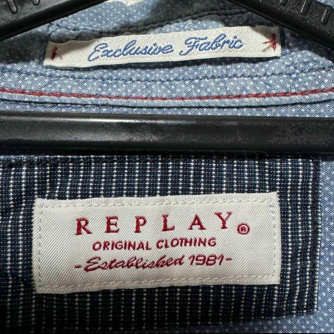 Replay(リプレイ)の【希少】REPLAY 長袖シャツ カジュアルシャツ 刺繍 ドット柄 総柄 メンズのトップス(シャツ)の商品写真