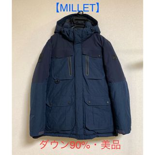 ミレー(MILLET)の【MILLET】RSCミレーダウンジャケット 紺 ネイビー 100 M/L美品(ダウンジャケット)