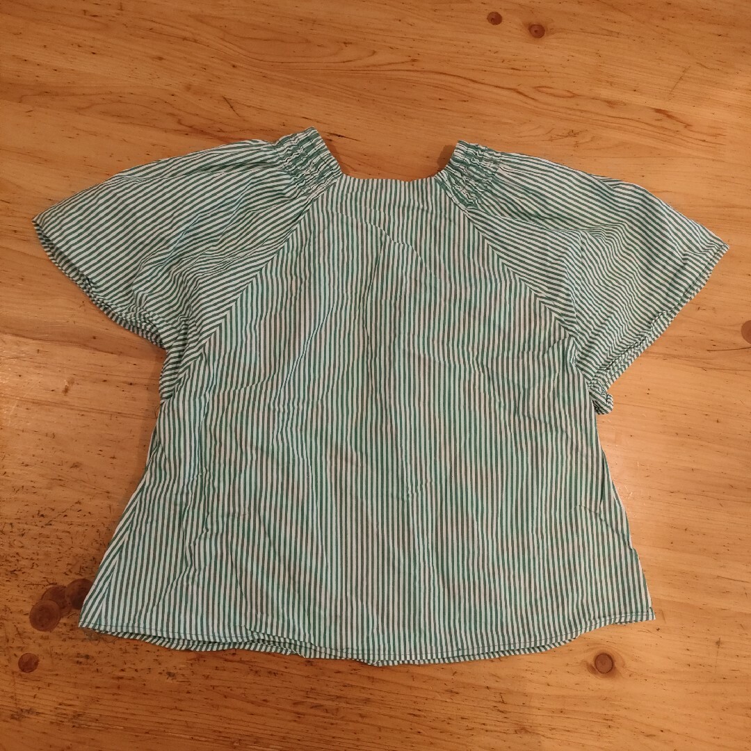 ZARA(ザラ)の変形ストライプブラウス キッズ/ベビー/マタニティのキッズ服女の子用(90cm~)(ブラウス)の商品写真