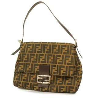 フェンディ(FENDI)の【4gd3466】フェンディ ハンドバッグ/ズッカ/ナイロンキャンバス/ブラウン/シルバー金具 【中古】 レディース(ハンドバッグ)