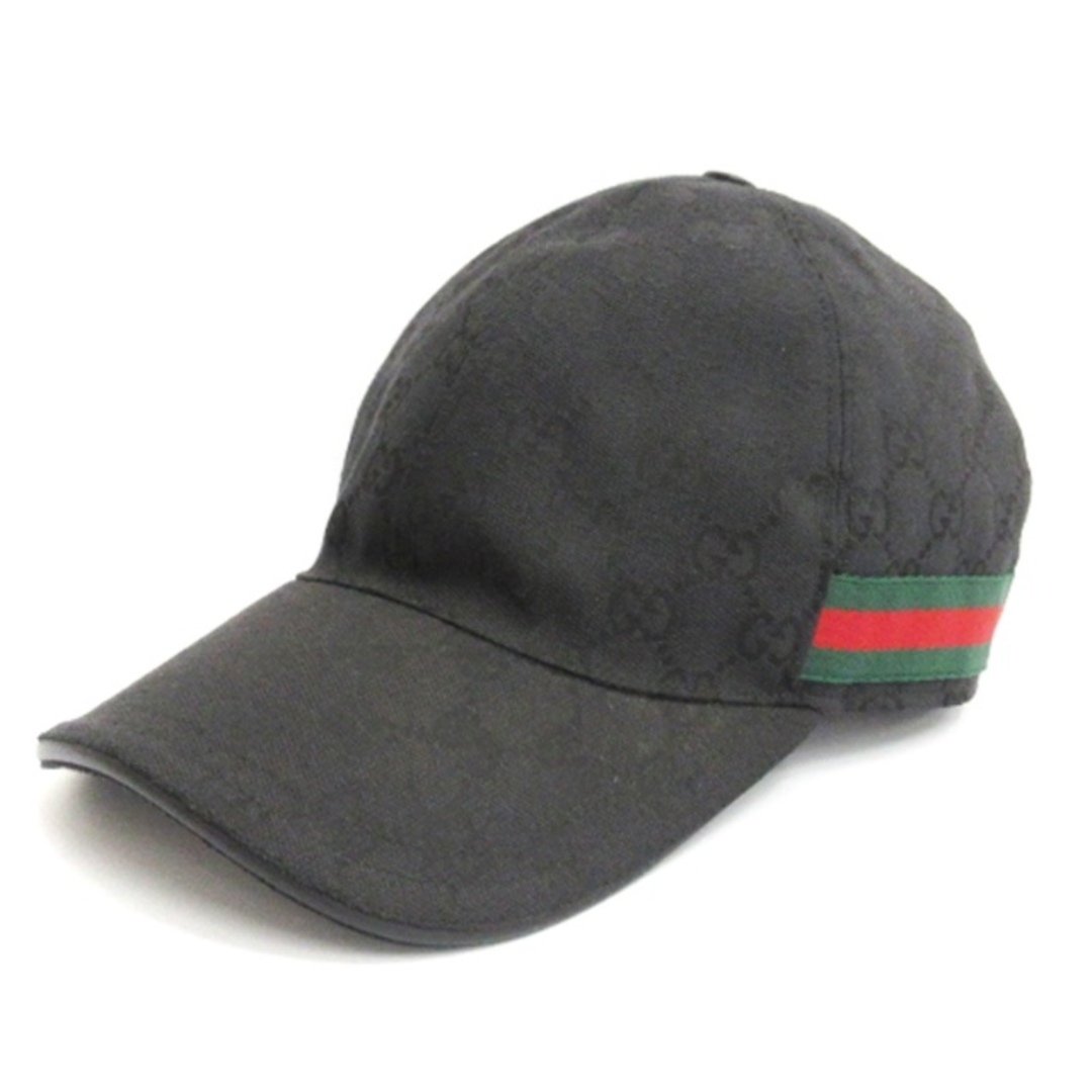 Gucci(グッチ)のグッチ GGキャンバス ベースボールキャップ ブラック M 58 ■ECS メンズの帽子(キャップ)の商品写真