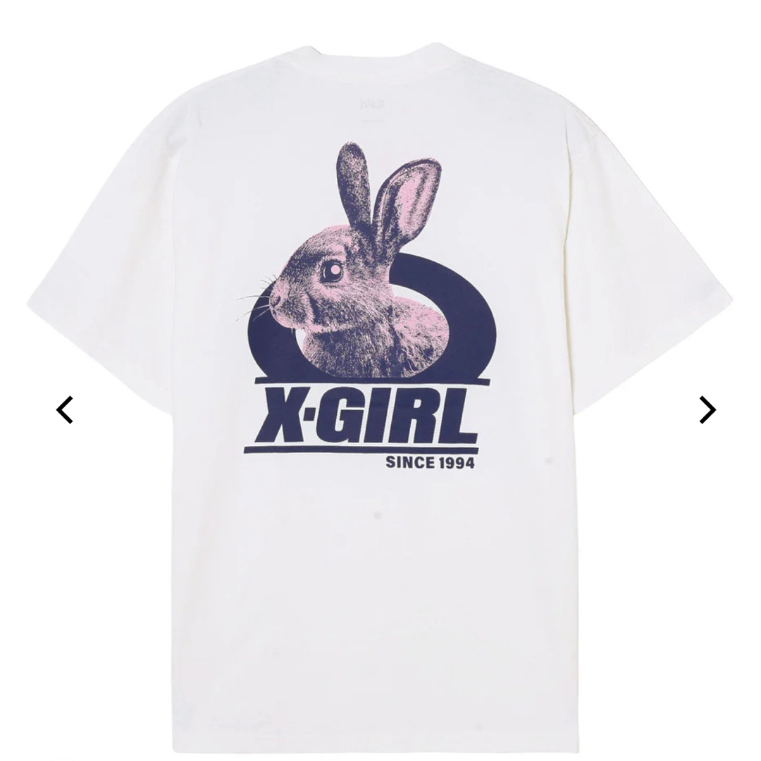 X-girl(エックスガール)のX-girl TWO TONE RABBIT S/S TEE  エックスガール レディースのトップス(Tシャツ(半袖/袖なし))の商品写真