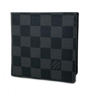 ルイヴィトン(LOUIS VUITTON)の【4gd3518】ルイヴィトン 財布/ダミエ・グラフィット/ポルトフォイユマルコ/N62664/ブラック/グレー【中古】メンズ(財布)