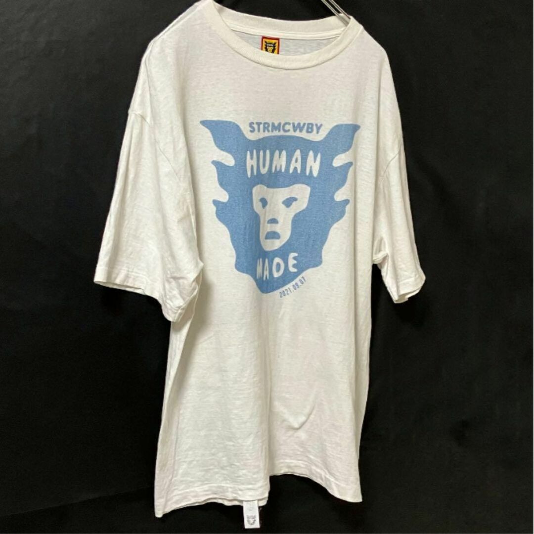 HUMAN MADE(ヒューマンメイド)のヒューマンメード　Tシャツ　ホワイト　L プリント　カットソー メンズのトップス(Tシャツ/カットソー(半袖/袖なし))の商品写真