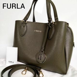 フルラ(Furla)の良品 フルラ ミネルヴァ S 2way ハンドバッグ 3層 グリーン(ショルダーバッグ)