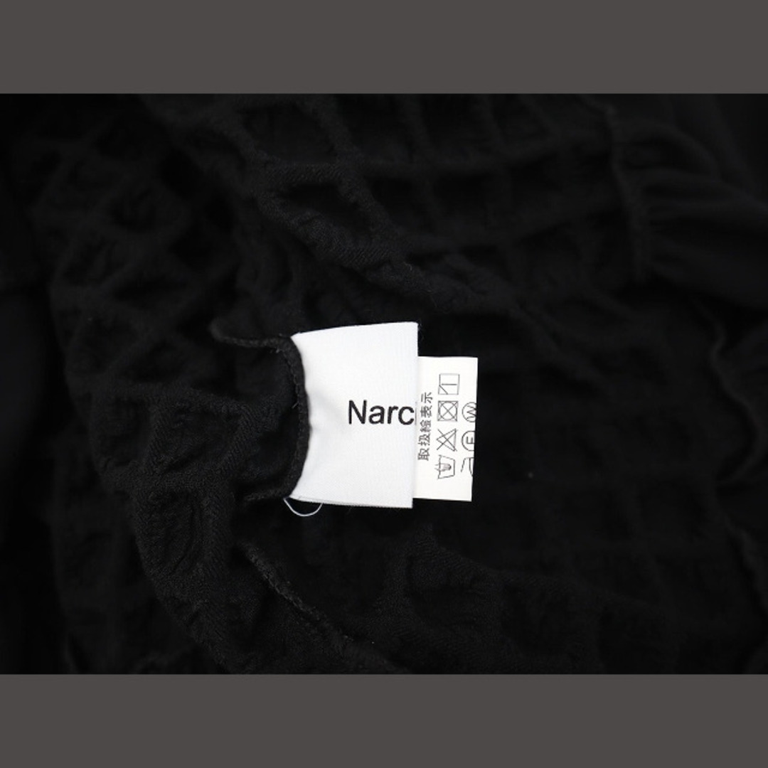 Narcissus(ナルシス)のナルシス 3D モコモコ ワッフル シフォンスカート ワンピース F ブラック レディースのワンピース(ロングワンピース/マキシワンピース)の商品写真