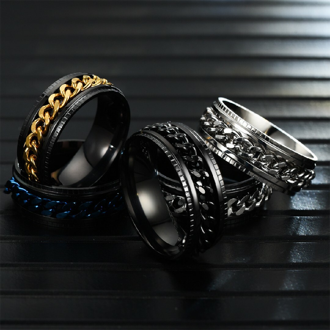 【大特価★】メンズ ジュエリー 指輪 ステンレス 回転 メンズリング 記念日 メンズのアクセサリー(リング(指輪))の商品写真