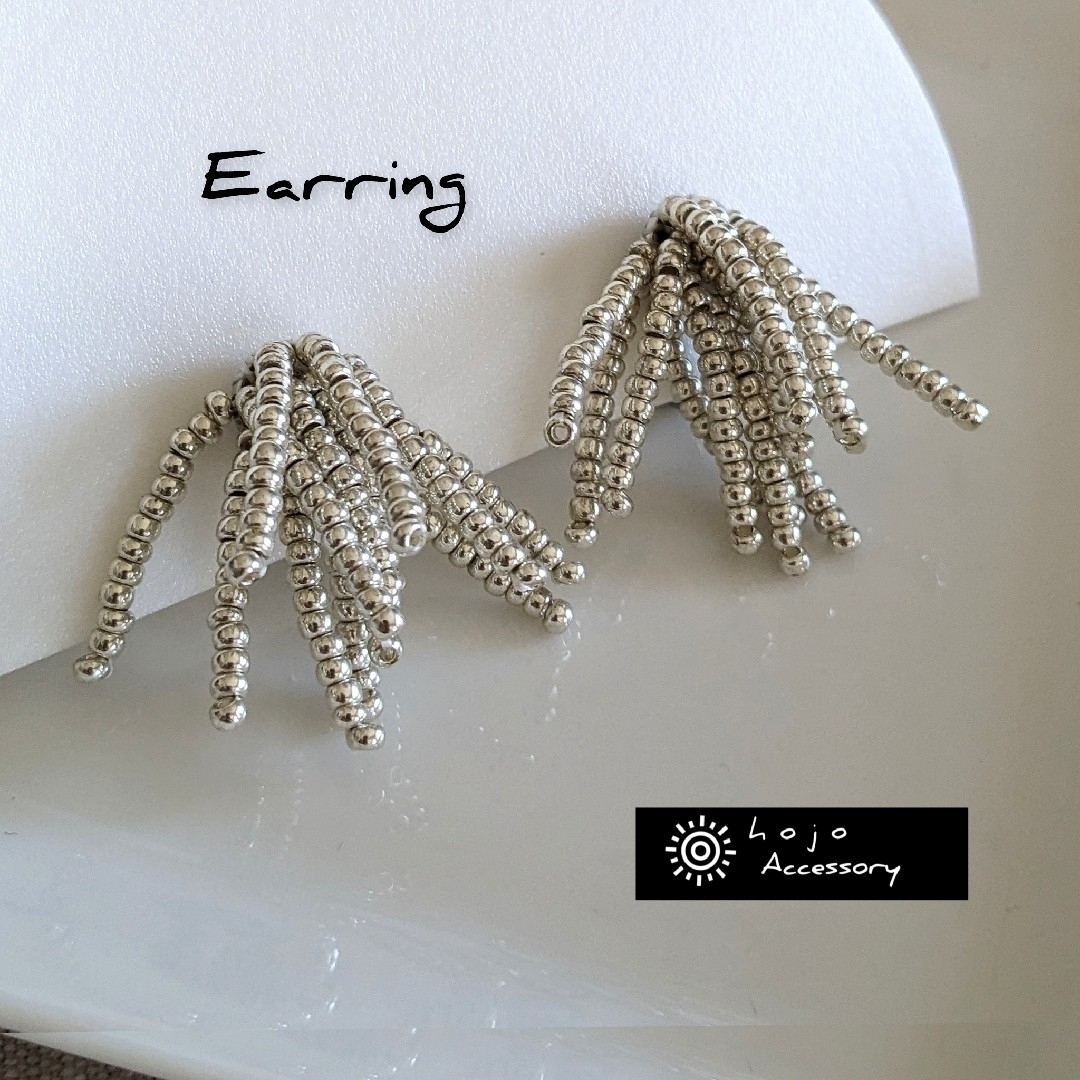 枝垂れ花火   シルバー Earring ハンドメイドのアクセサリー(イヤリング)の商品写真