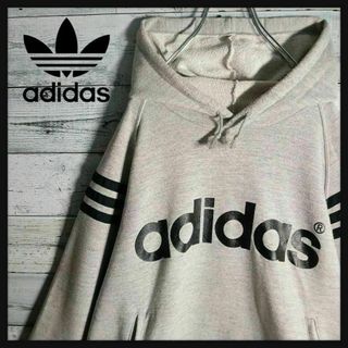 adidas - 【希少】アディダス☆センターロゴ入りパーカー スリーストライプ デサント 90s