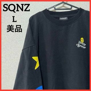 【希少】SQNZ 長袖 プリントトレーナー スウェット ビッグプリント 裏起毛(スウェット)