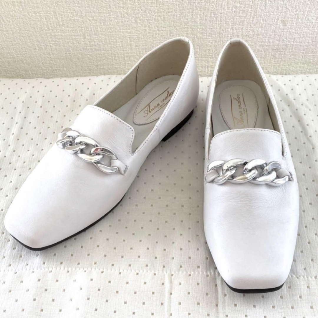 dinos(ディノス)の新品　Anna Malia アンナマリア　パンプス　フラットシューズ　ホワイト レディースの靴/シューズ(ハイヒール/パンプス)の商品写真