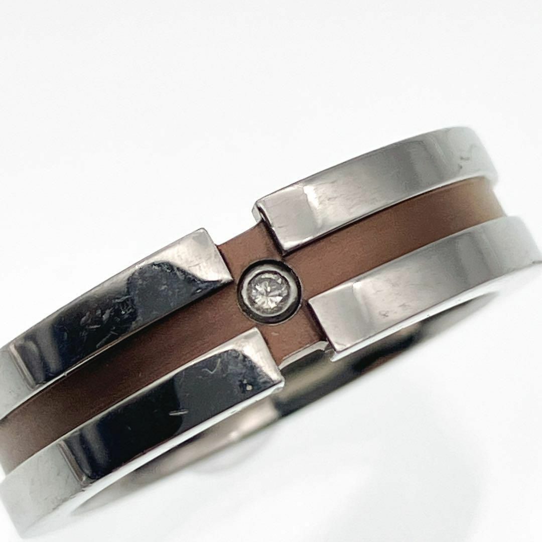 新品✨ ステンレス スチール クロス デザイン リング ダイヤ 7号 レディースのアクセサリー(リング(指輪))の商品写真