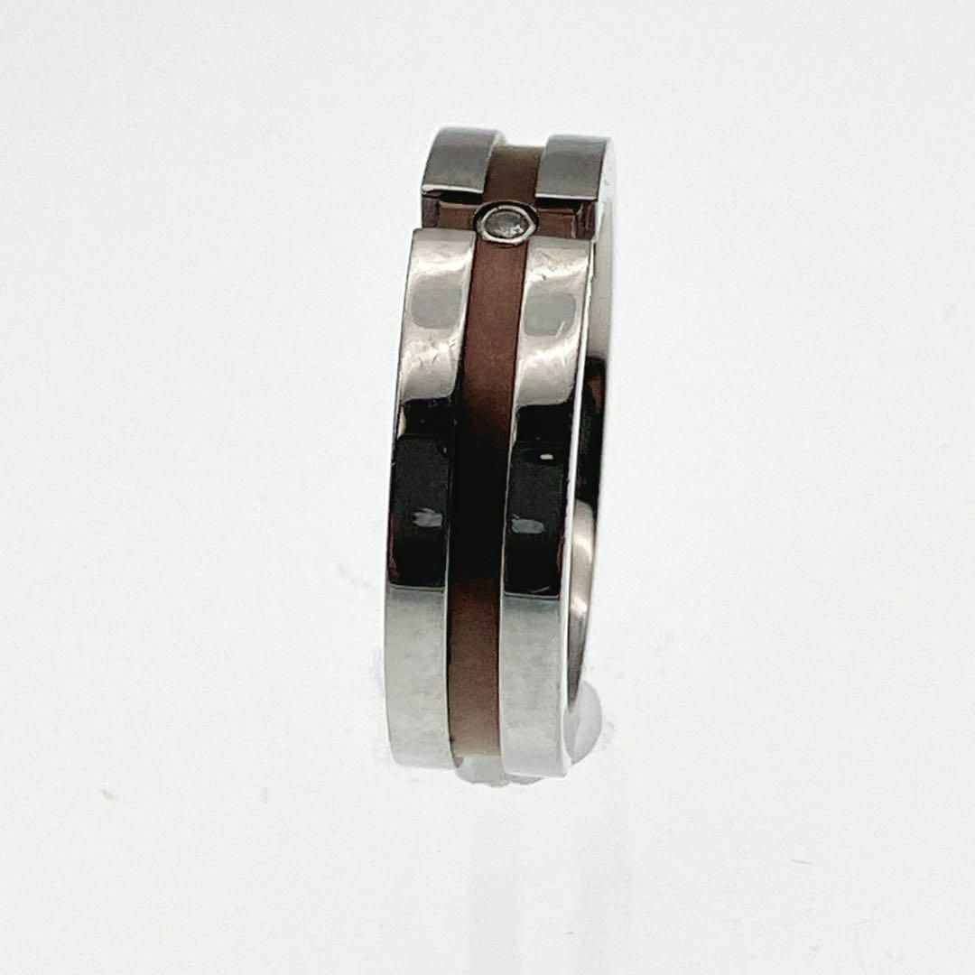 新品✨ ステンレス スチール クロス デザイン リング ダイヤ 7号 レディースのアクセサリー(リング(指輪))の商品写真