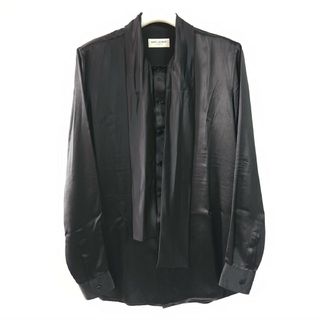 サンローラン(Saint Laurent)の16AW SAINT LAURENT PARIS シルクリボンシャツ ブラック(シャツ)