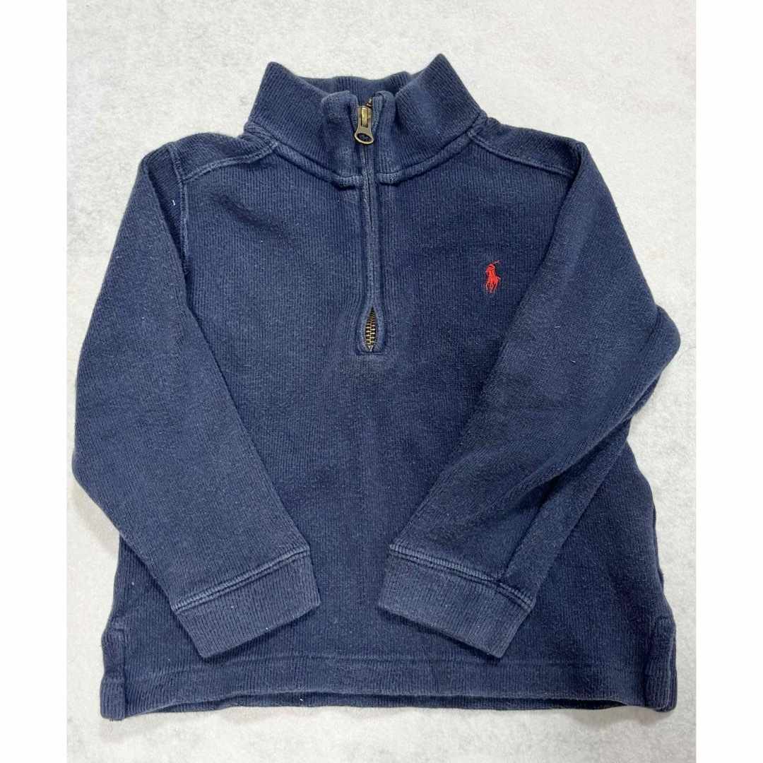 POLO RALPH LAUREN(ポロラルフローレン)のPOLO ラルフローレン 長袖ハーフジップパーカー ネイビー 100 キッズ/ベビー/マタニティのキッズ服男の子用(90cm~)(ジャケット/上着)の商品写真