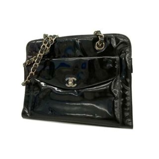 シャネル(CHANEL)の【4gd3832】シャネル ショルダーバッグ/チェーンショルダー/パテントレザー/ブラック/シルバー金具 【中古】 レディース(ショルダーバッグ)