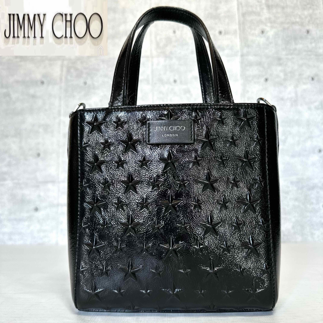 JIMMY CHOO(ジミーチュウ)の【良品】JIMMY CHOO MINI PEGASI BLACK ハンドバッグ レディースのバッグ(ハンドバッグ)の商品写真