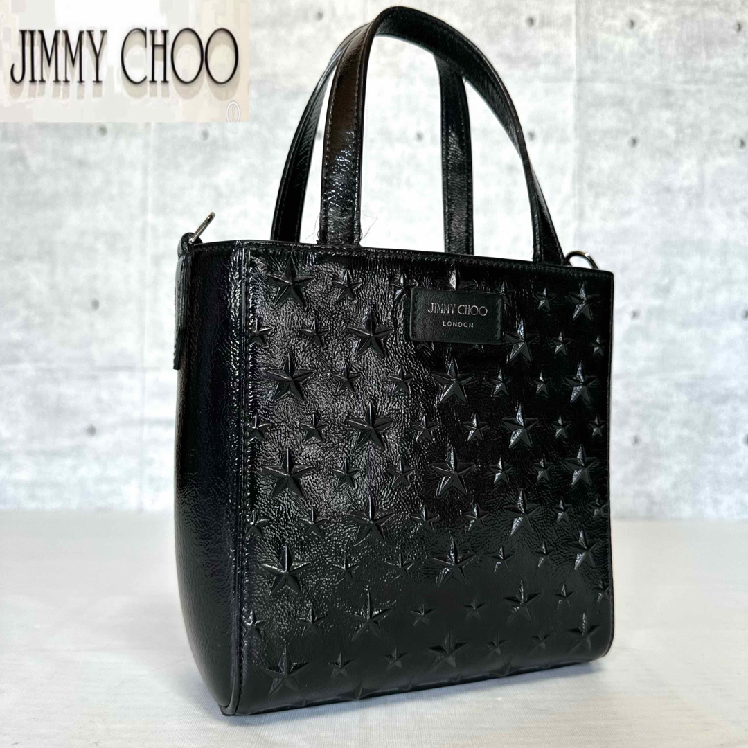 JIMMY CHOO(ジミーチュウ)の【良品】JIMMY CHOO MINI PEGASI BLACK ハンドバッグ レディースのバッグ(ハンドバッグ)の商品写真