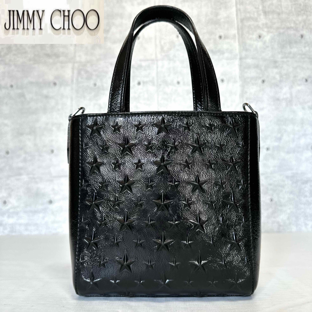 JIMMY CHOO(ジミーチュウ)の【良品】JIMMY CHOO MINI PEGASI BLACK ハンドバッグ レディースのバッグ(ハンドバッグ)の商品写真