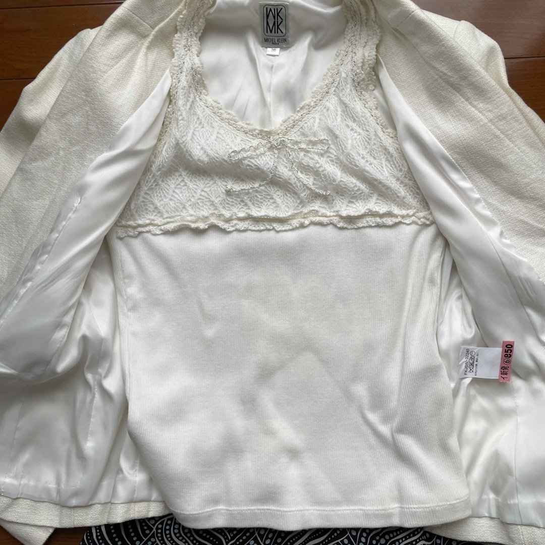 MK MICHEL KLEIN(エムケーミッシェルクラン)のクリーニング済入学式セット　ツイードジャケット&スカート&キャミソール レディースのフォーマル/ドレス(スーツ)の商品写真