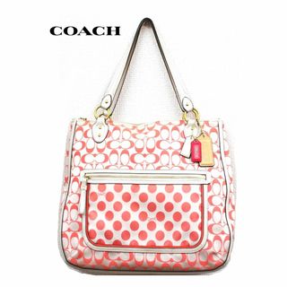 コーチ(COACH)のコーチ シグネチャー×ドット トートバッグ 22473 ベージュ×ピンク(トートバッグ)